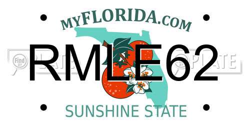 RMLE62 Florida License Plate