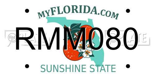 RMM080 Florida License Plate