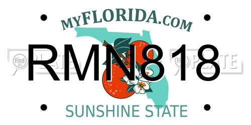 RMN818 Florida License Plate