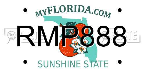 RMP888 Florida License Plate