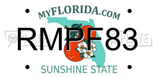 RMPF83 Florida License Plate