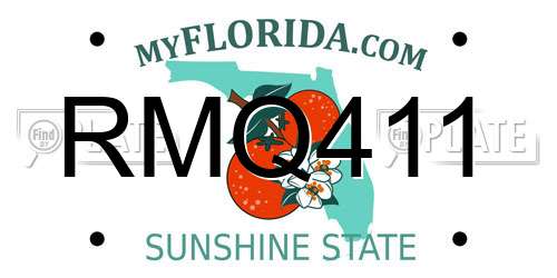 RMQ411 Florida License Plate