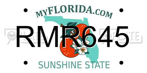 RMR645 Florida License Plate