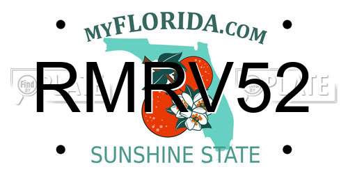 RMRV52 Florida License Plate