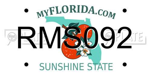 RMS092 Florida License Plate