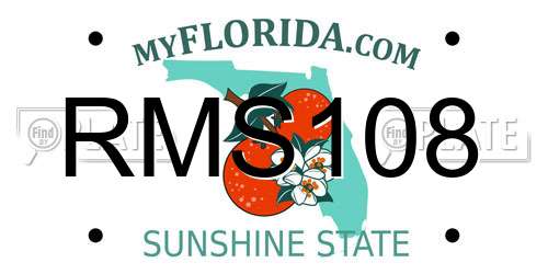 RMS108 Florida License Plate
