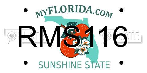 RMS116 Florida License Plate