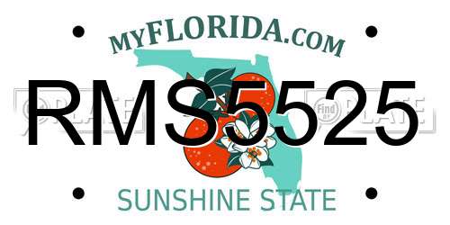 RMS5525 Florida License Plate