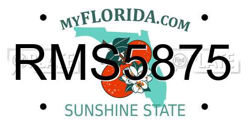 RMS5875 Florida License Plate