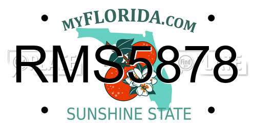 RMS5878 Florida License Plate