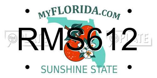 RMS612 Florida License Plate