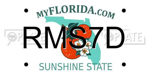 RMS7D Florida License Plate