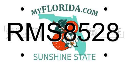RMS8528 Florida License Plate