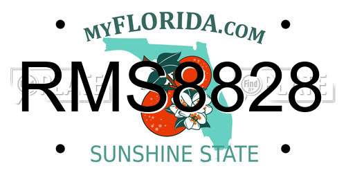 RMS8828 Florida License Plate