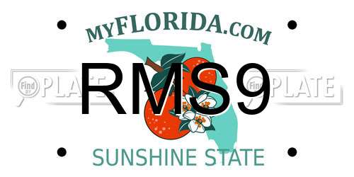 RMS9 Florida License Plate