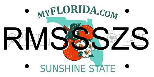RMSSSZS Florida License Plate