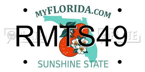 RMTS49 Florida License Plate