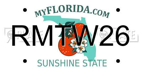 RMTW26 Florida License Plate