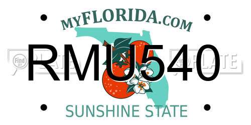 RMU540 Florida License Plate