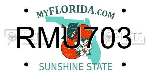RMU703 Florida License Plate