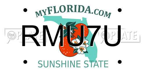 RMU7U Florida License Plate
