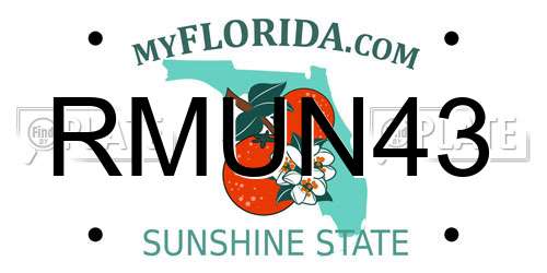 RMUN43 Florida License Plate