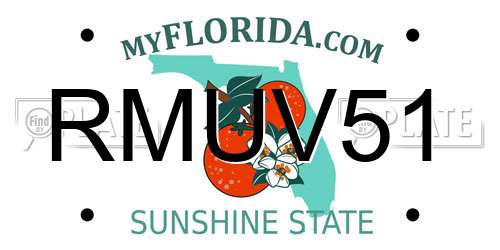 RMUV51 Florida License Plate