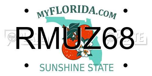 RMUZ68 Florida License Plate