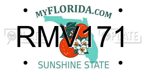 RMV171 Florida License Plate