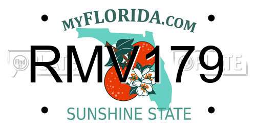 RMV179 Florida License Plate