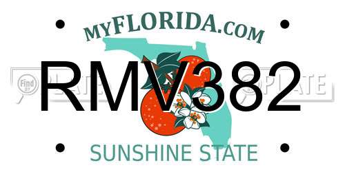RMV382 Florida License Plate