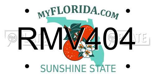 RMV404 Florida License Plate