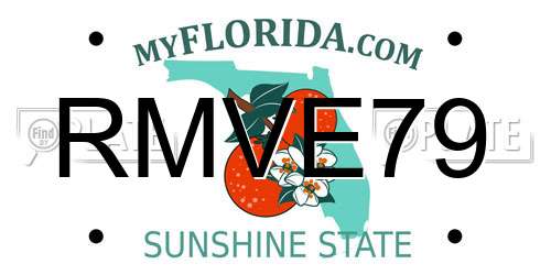 RMVE79 Florida License Plate