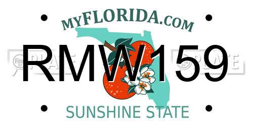 RMW159 Florida License Plate