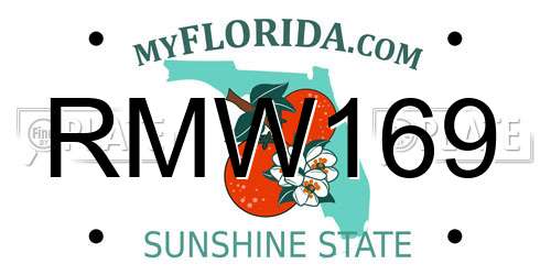 RMW169 Florida License Plate