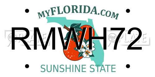 RMWH72 Florida License Plate