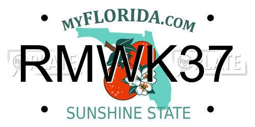 RMWK37 Florida License Plate
