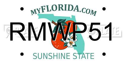 RMWP51 Florida License Plate
