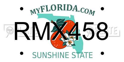 RMX458 Florida License Plate