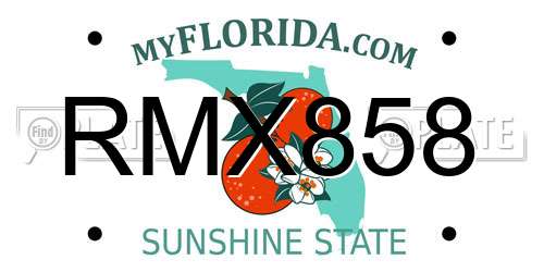 RMX858 Florida License Plate