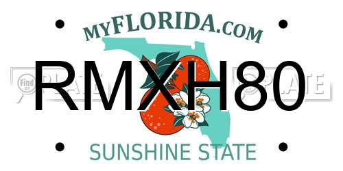 RMXH80 Florida License Plate