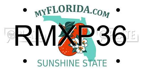 RMXP36 Florida License Plate