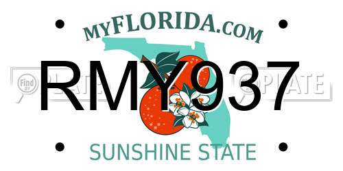 RMY937 Florida License Plate