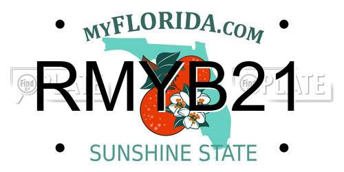 RMYB21 Florida License Plate
