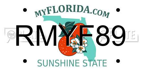 RMYF89 Florida License Plate