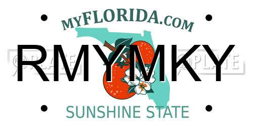 RMYMKY Florida License Plate