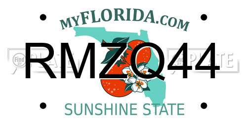 RMZQ44 Florida License Plate