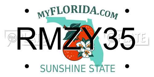 RMZY35 Florida License Plate