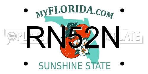 RN52N Florida License Plate