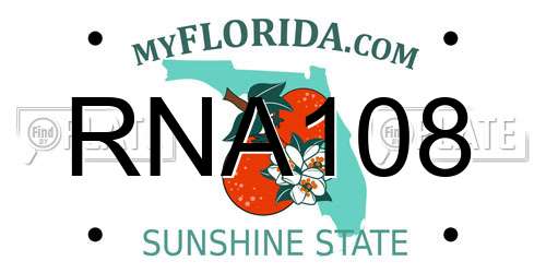 RNA108 Florida License Plate